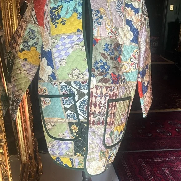 Alemais Multicolor Bianca Quilted Patchwork Jacket Size 4 US NWT